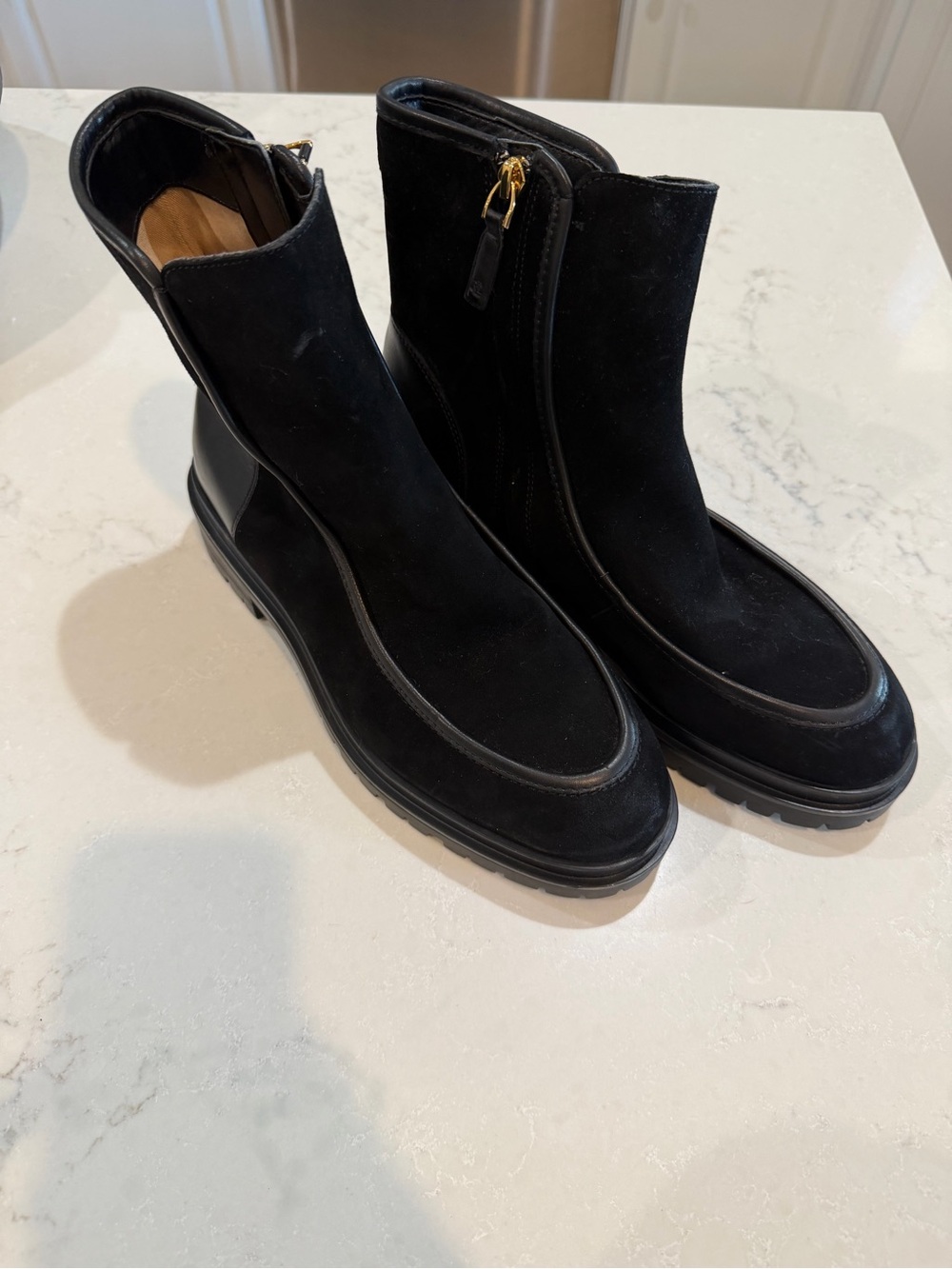Women’s Black Ralph Lauren Colby Lug zip booties suede